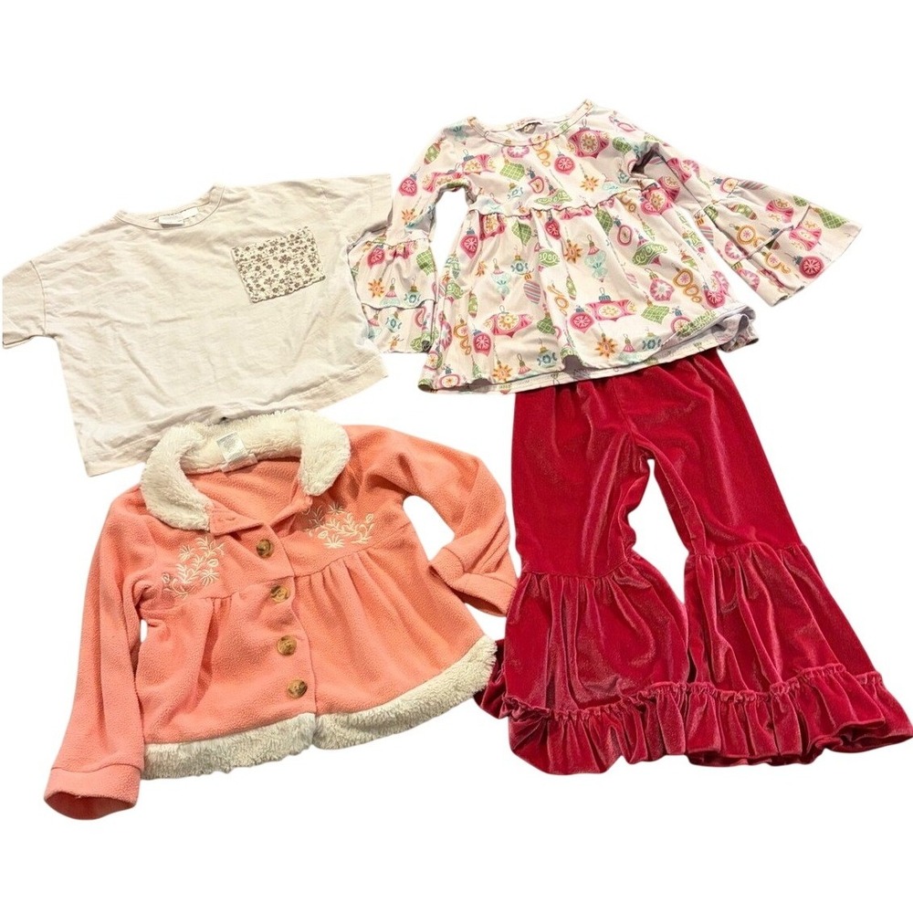 Girls 3T Winter Clothing Lot Gymboree Copper Key Velvet Bell Bottoms Jacket 4pc